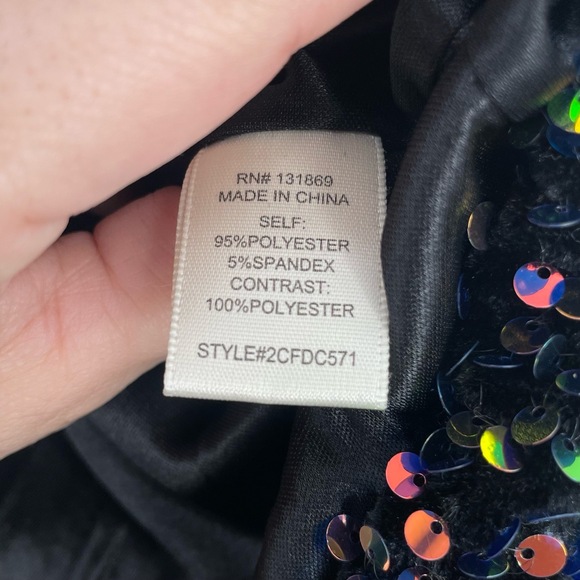 Evolutionary Women's Sequin Velour Long Sleeve Night Out Part Top Large - Picture 4 of 10